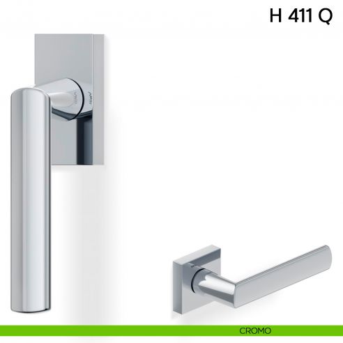 Maniglia per finestra martellina DK H 411 Q Valli collezione Lab cromo