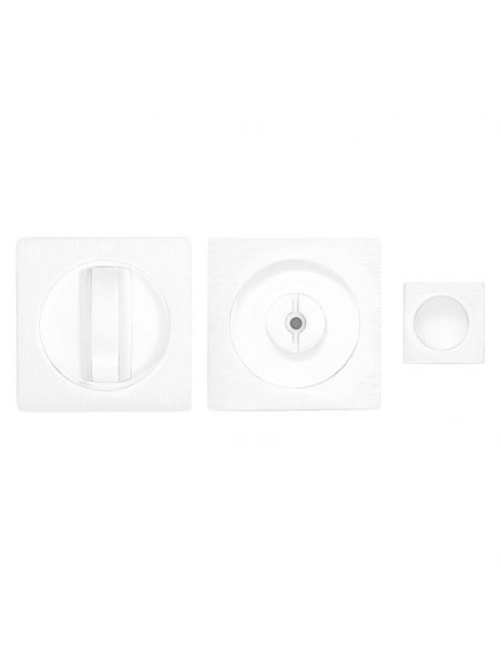 Maniglia per porta scorrevole quadrata con nottolino bianco opaco