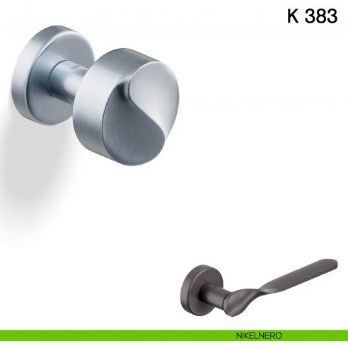 Pomolo per porta K 383 girevole Valli collezione Fusital nikelnero