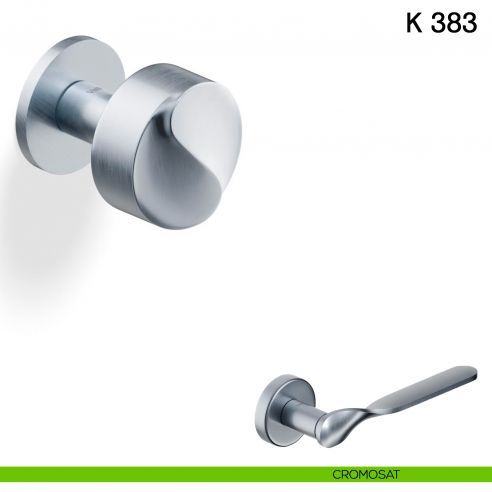 Pomolo per porta K 383 girevole Valli collezione Fusital con rosetta fine cromosat