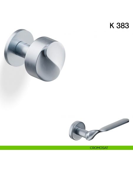 Pomolo per porta K 383 girevole Valli collezione Fusital con rosetta fine cromosat