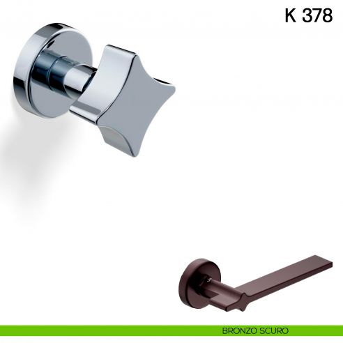 Pomolo per porta K 378 girevole Valli collezione Fusital bronzo scuro