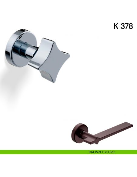 Pomolo per porta K 378 girevole Valli collezione Fusital bronzo scuro