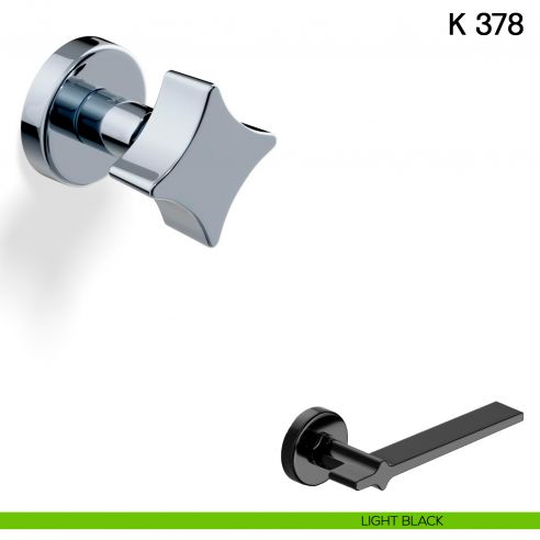 Pomolo per porta K 378 girevole Valli collezione Fusital light black