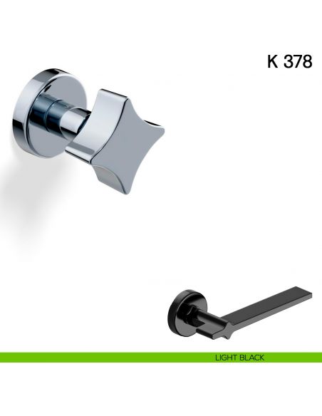 Pomolo per porta K 378 girevole Valli collezione Fusital light black