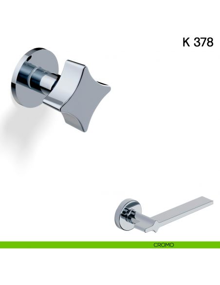 Pomolo per porta K 378 B girevole Valli collezione Fusital con rosetta fine cromo