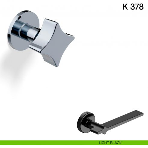 Pomolo per porta K 378 B girevole Valli collezione Fusital con rosetta fine light black