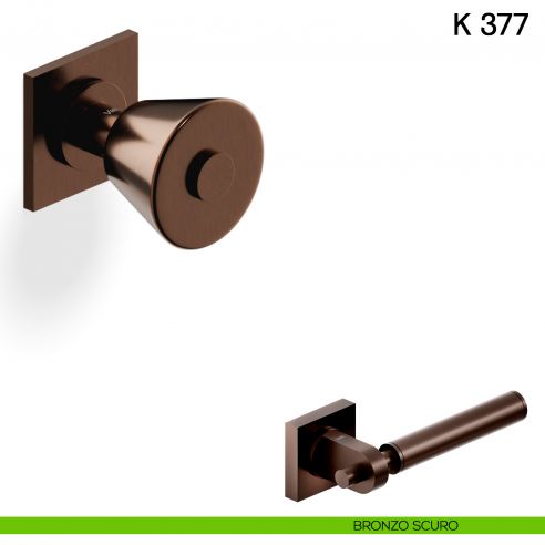 Pomolo per porta K 377 B girevole Valli collezione Fusital con rosetta fine bronzo scuro