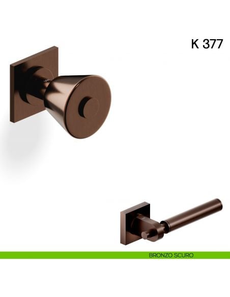 Pomolo per porta K 377 B girevole Valli collezione Fusital con rosetta fine bronzo scuro