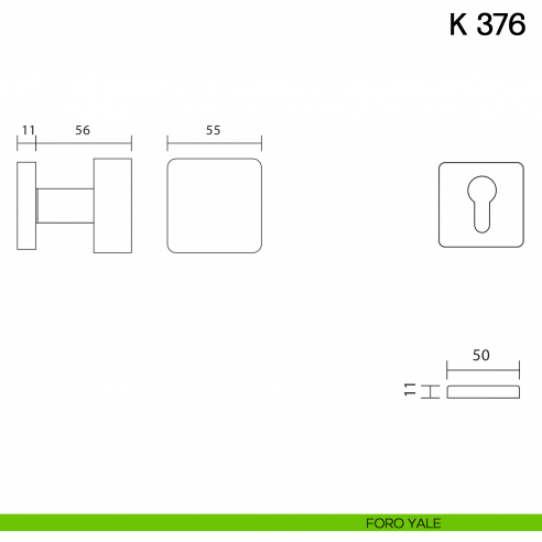 Pomolo per porta K 376 girevole Valli collezione Fusital foro yale