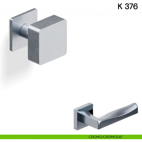 Pomolo per porta K 376 B girevole Valli collezione Fusital con rosetta fine cromo - cromosat