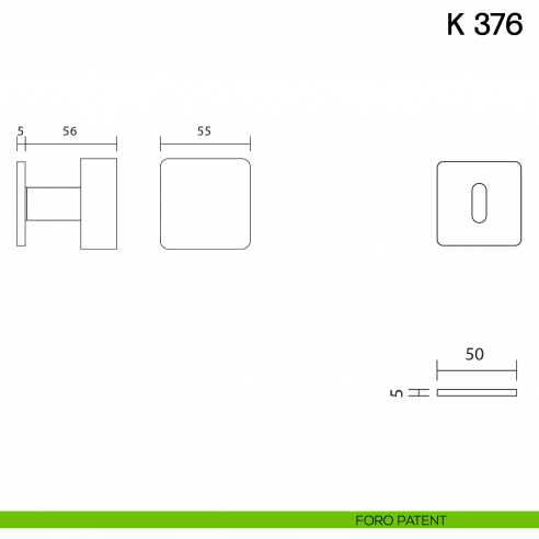Pomolo per porta K 376 B girevole Valli collezione Fusital con rosetta fine foro patent