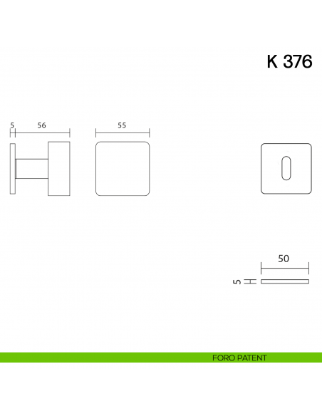 Pomolo per porta K 376 B girevole Valli collezione Fusital con rosetta fine foro patent