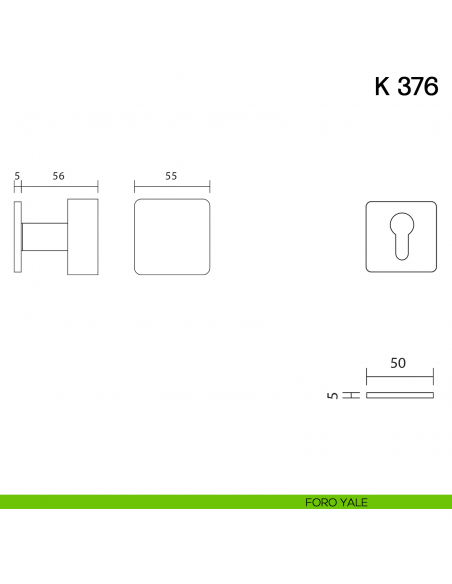 Pomolo per porta K 376 B girevole Valli collezione Fusital con rosetta fine foro yale