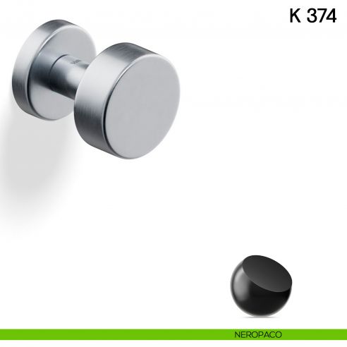 Pomolo per porta K 374 girevole Valli collezione Fusital neropaco