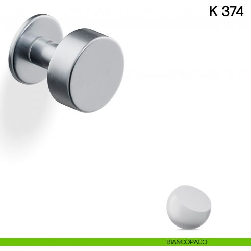 Pomolo per porta K 374 B girevole Valli collezione Fusital con rosetta fine biancopaco