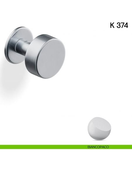 Pomolo per porta K 374 B girevole Valli collezione Fusital con rosetta fine biancopaco