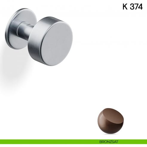 Pomolo per porta K 374 B girevole Valli collezione Fusital con rosetta fine bronzsat