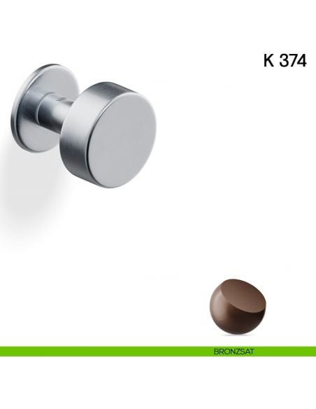Pomolo per porta K 374 B girevole Valli collezione Fusital con rosetta fine bronzsat