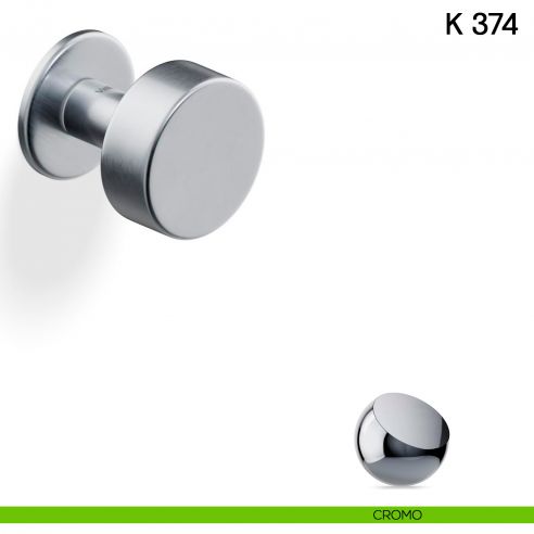 Pomolo per porta K 374 B girevole Valli collezione Fusital con rosetta fine cromo