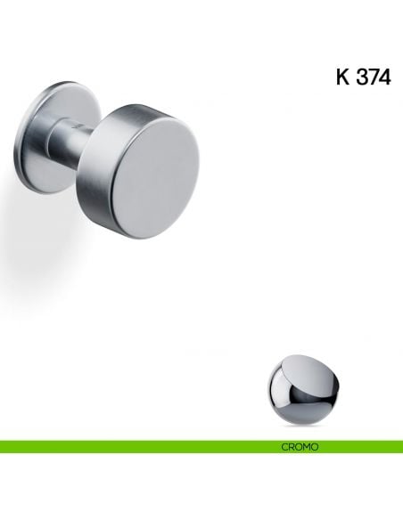 Pomolo per porta K 374 B girevole Valli collezione Fusital con rosetta fine cromo