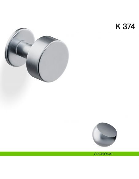 Pomolo per porta K 374 B girevole Valli collezione Fusital con rosetta fine cromosat