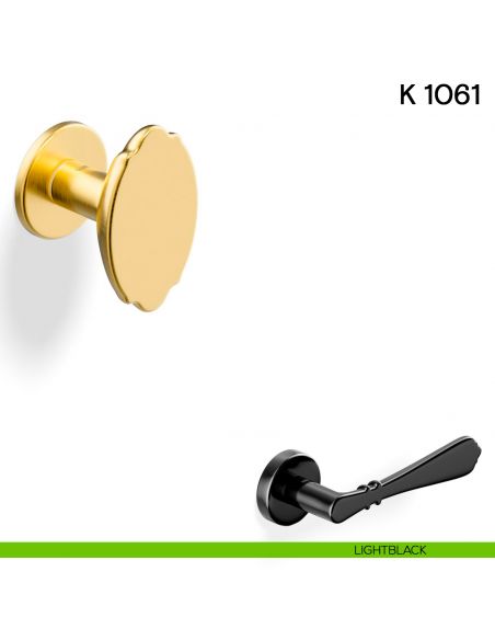 Pomolo per porta K 1061 girevole Valli collezione Fusital con rosetta fine lightblack