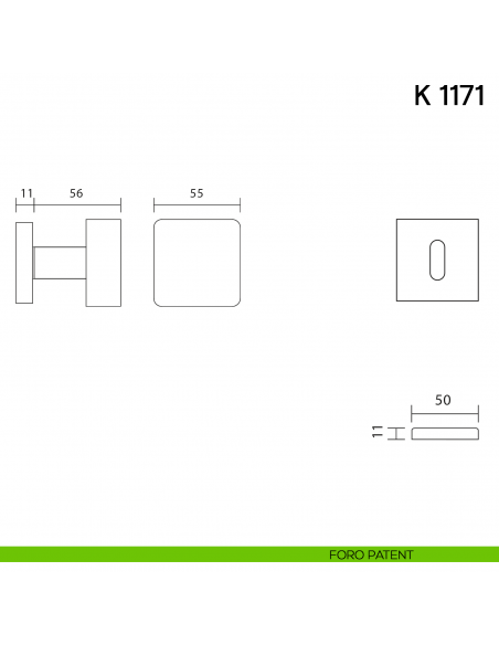 Pomolo per porta K 1171 girevole Valli collezione Lab foro patent