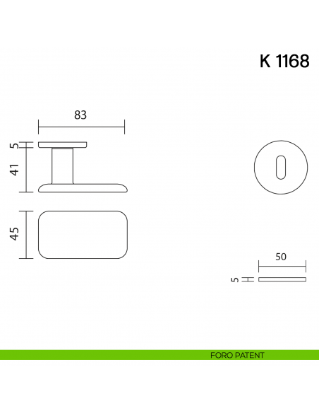 Pomolo per porta K 1168 girevole Valli collezione Lab con rosetta fine foro patent