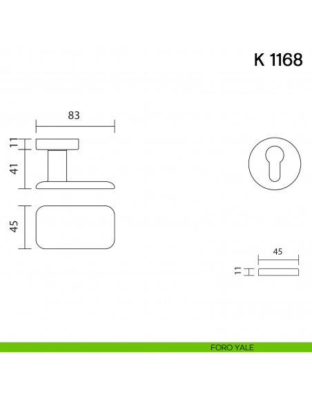 Pomolo per porta K 1168 girevole Valli collezione Lab foro yale