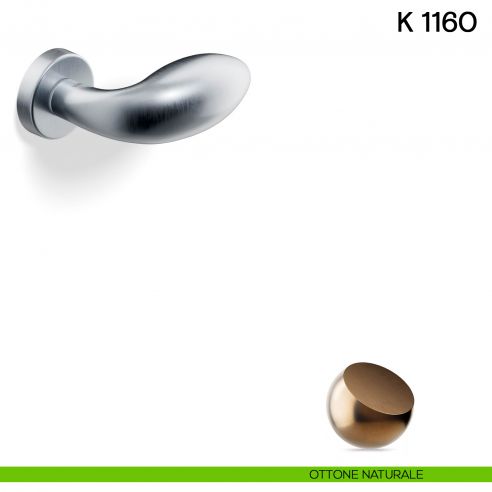 Pomolo per porta K 1160 girevole Valli collezione Lab ottone naturale
