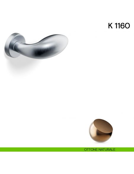 Pomolo per porta K 1160 girevole Valli collezione Lab ottone naturale