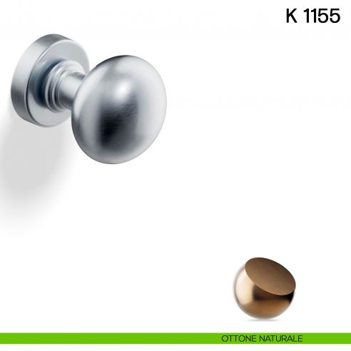 Pomolo per porta K 1155 girevole Valli & Valli ottone naturale