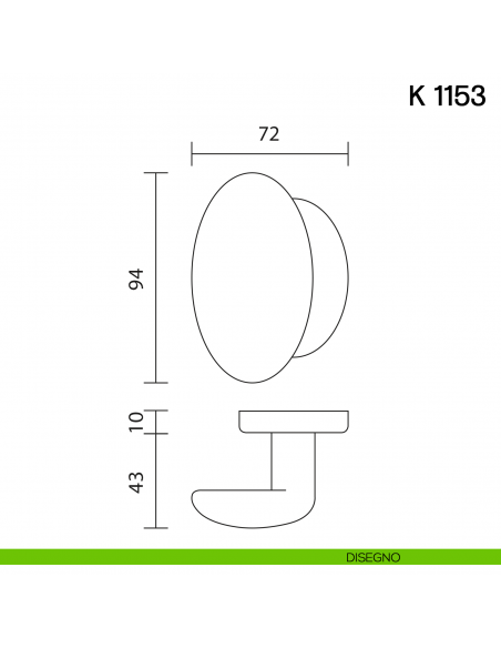 Pomolo per porta K 1153 fisso Valli collezione Lab disegno