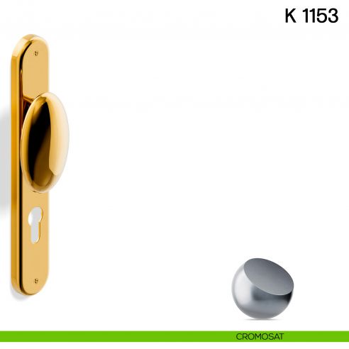 Pomolo per porta K 1153 fisso Valli collezione Lab con placca yale cromosat