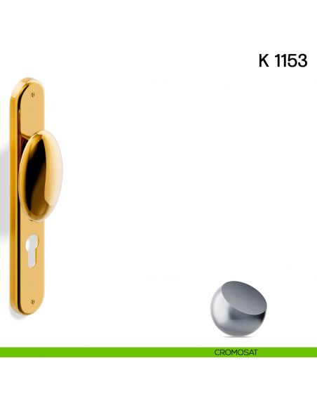 Pomolo per porta K 1153 fisso Valli collezione Lab con placca yale cromosat