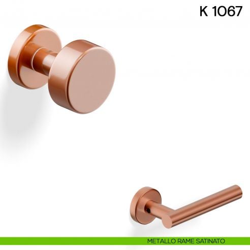 Pomolo per porta K 1067 girevole Valli collezione Lab metallo rame satinato