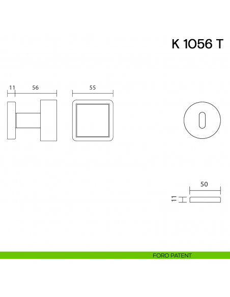 Pomolo per porta K 1056 T girevole Valli collezione Lab foro patent
