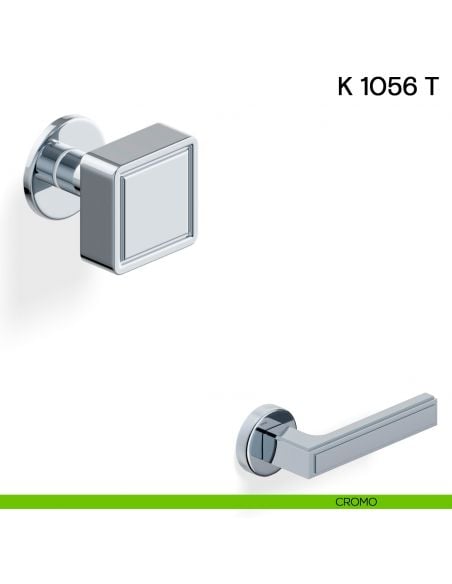 Pomolo per porta K 1056 T girevole Valli collezione Lab con rosetta fine cromo