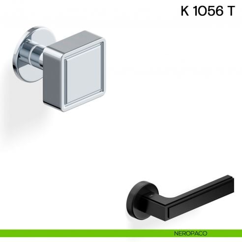 Pomolo per porta K 1056 T girevole Valli collezione Lab con rosetta fine neropaco