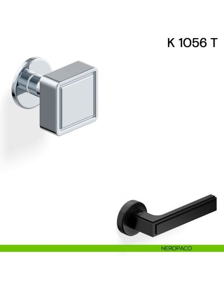 Pomolo per porta K 1056 T girevole Valli collezione Lab con rosetta fine neropaco