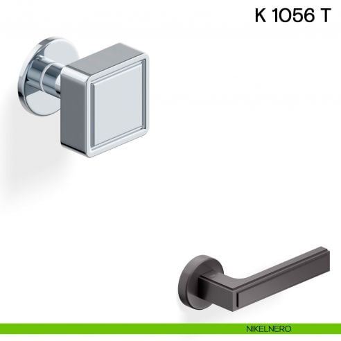 Pomolo per porta K 1056 T girevole Valli collezione Lab con rosetta fine nikelnero