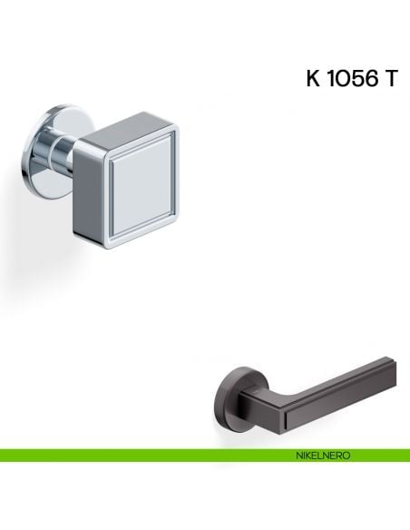 Pomolo per porta K 1056 T girevole Valli collezione Lab con rosetta fine nikelnero