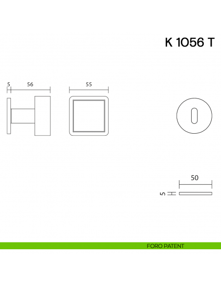 Pomolo per porta K 1056 T girevole Valli collezione Lab con rosetta fine foro patent