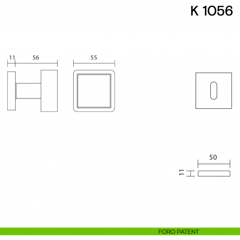 Pomolo girevole per porta K 1056 Valli collezione Lab foro patent