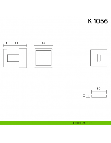 Pomolo girevole per porta K 1056 Valli collezione Lab foro patent