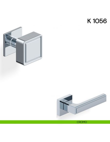 Pomolo girevole per porta K 1056 Valli collezione Lab con rosetta fine cromo