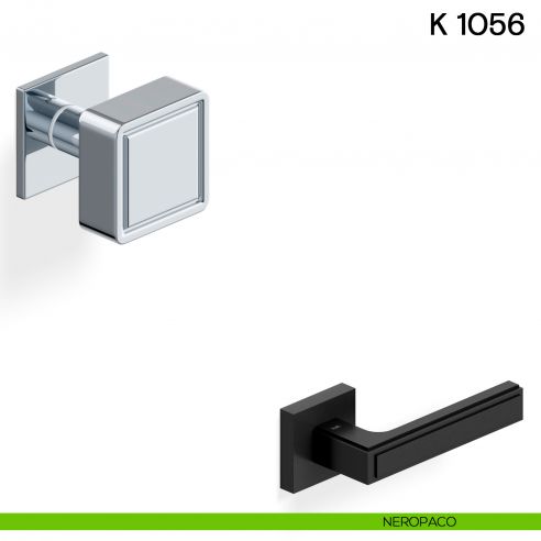 Pomolo girevole per porta K 1056 Valli collezione Lab con rosetta fine neropaco