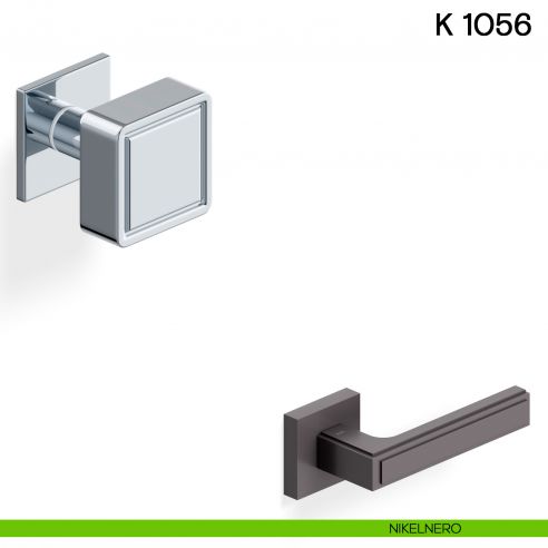 Pomolo girevole per porta K 1056 Valli collezione Lab con rosetta fine nikelnero