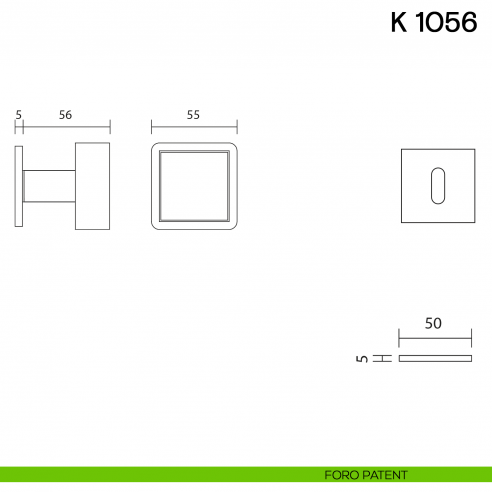 Pomolo girevole per porta K 1056 Valli collezione Lab con rosetta fine foro patent